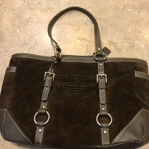 Authentic Chocolate Brown Suede Coach Purse